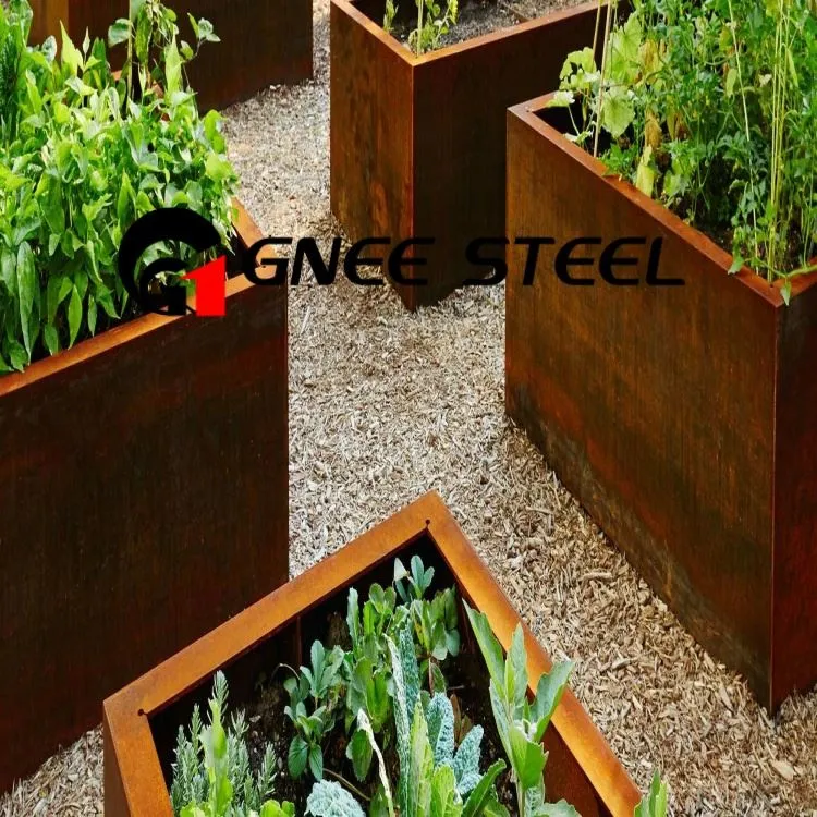 Corten Steel Pot Garden Dekorativ bog 'uchun dekorativ moslashtirilgan gul idishlari